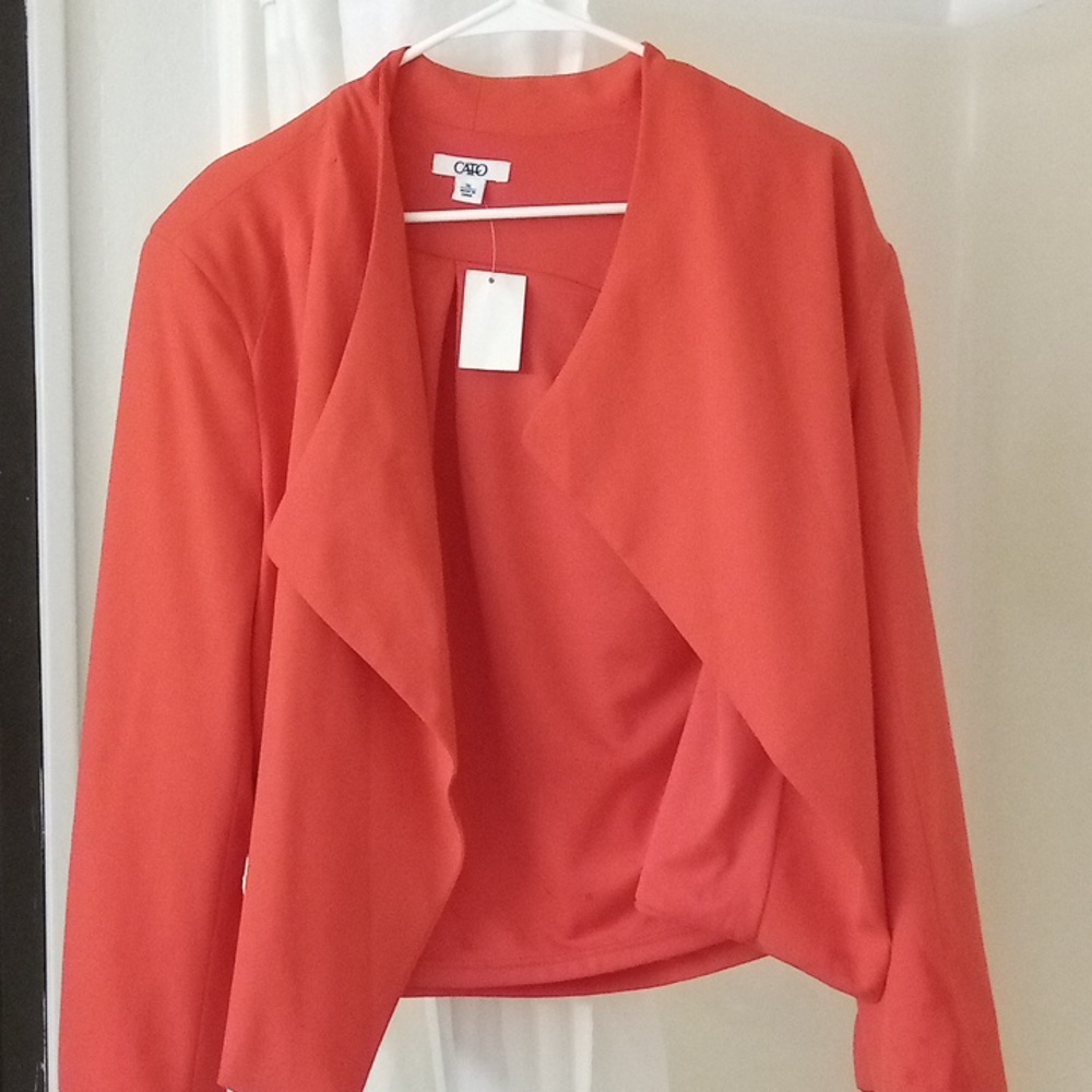 Cato Red Orange XL Women's Blazer/Suit Jacket NWT